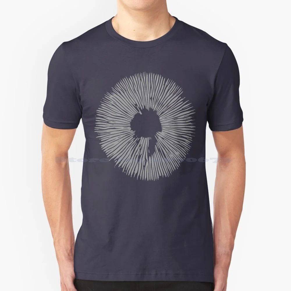 Magic Mushroom Spore Print-Psilocybe Cubensis T Shirt 100% Cotton Tee Entheogen Psychoactive Psychedelic Spores Tryptamine