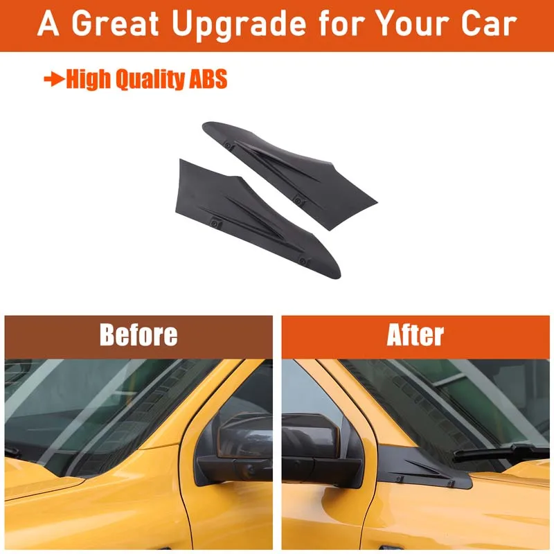 

2piece set ABS matte black For Ford Ranger 2023+ car fender upper decorative plate sticker protection modification accessories