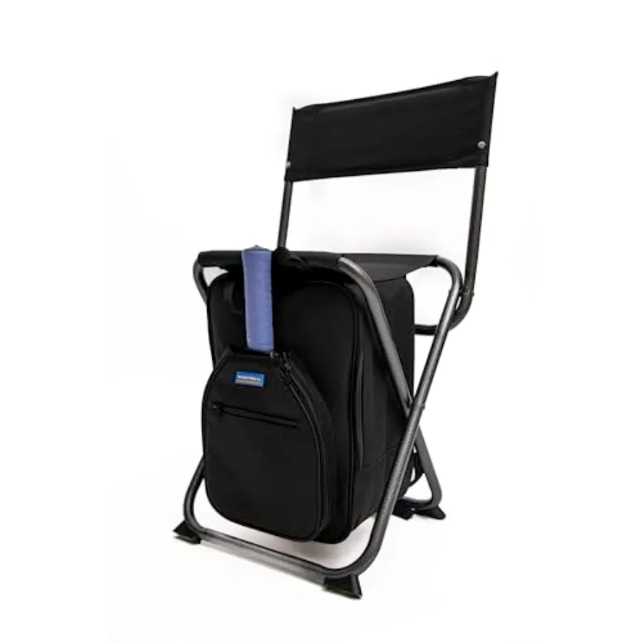 

Pickleball Chair Backpack with Backrest Folding Stool Chair Compact and Paddle Sleeve for Men and Women, Supports 225 lbs