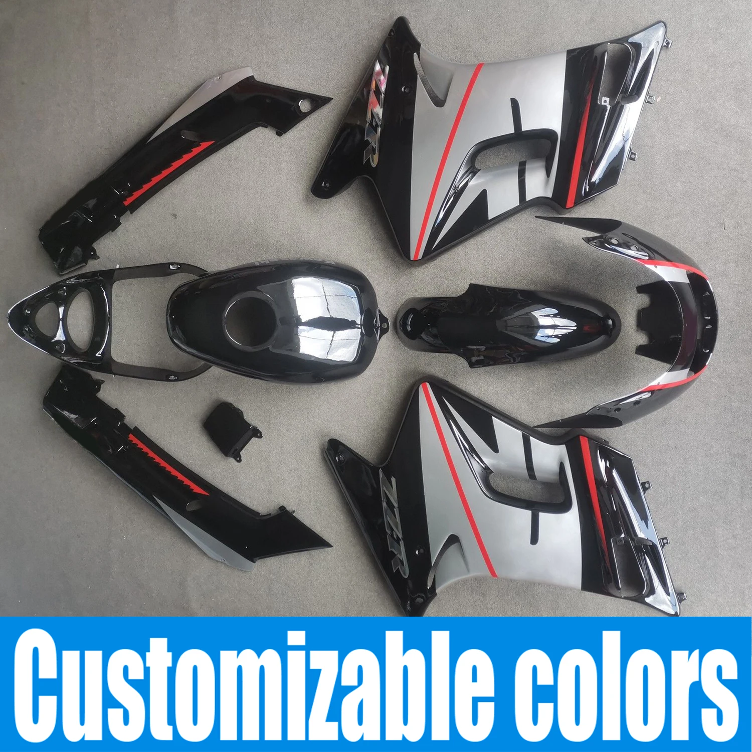 Motorcycle Plastic Shell Bodywork Fairing Kit Set Fit For Kawasaki ZZR250 1990 - 2007 ZZR 250