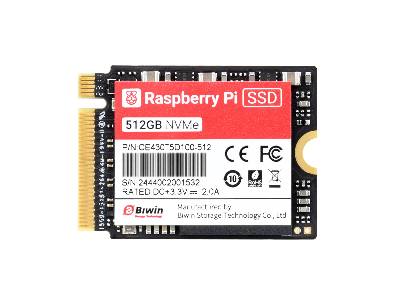 Official Raspberry Pi SSD / SSD Kit 256GB / 512GB with RPi M.2