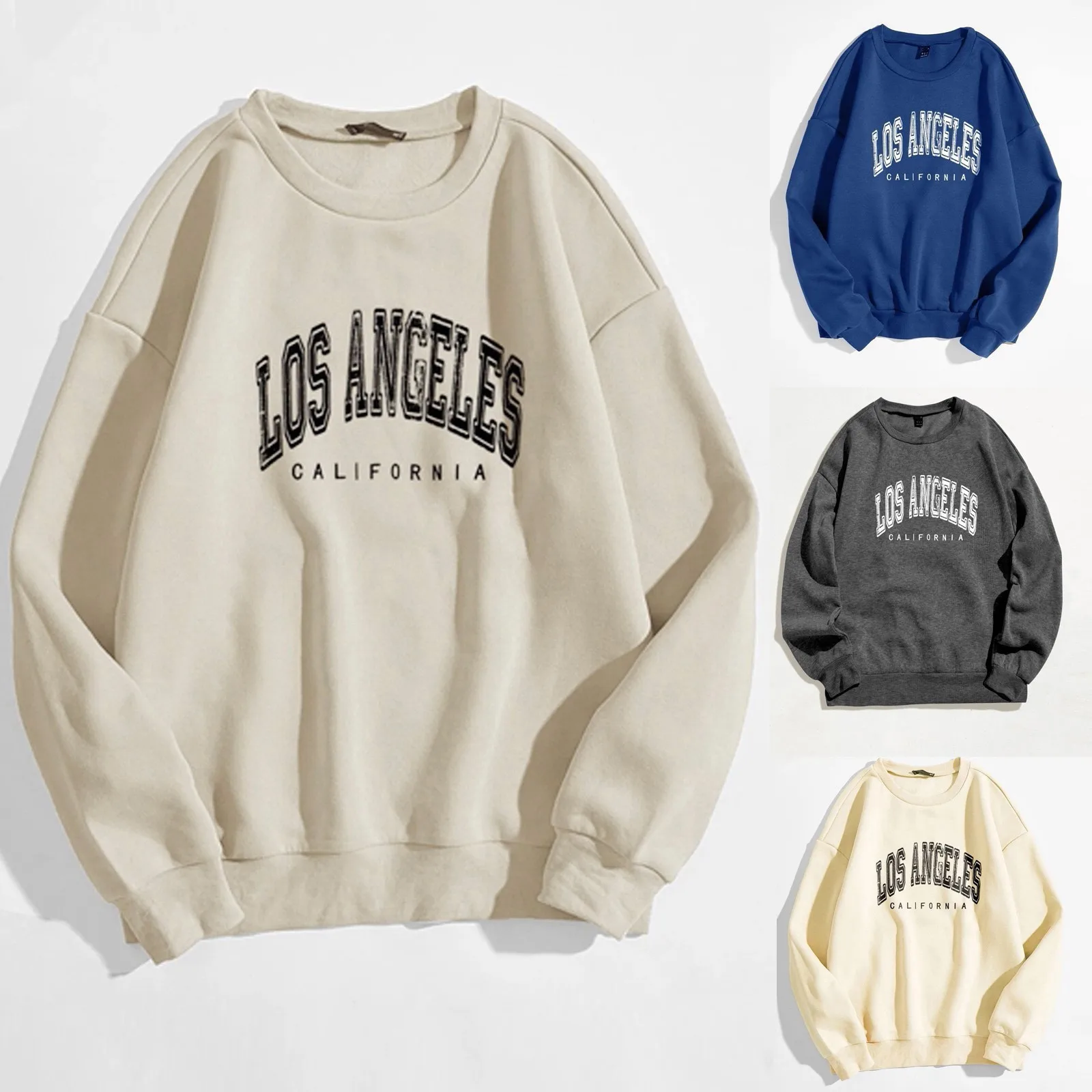 

Los Angeles California City Streetwear Sweatshirt For Women Loose Oversized Clothing Personality Soft Letter Print Hoodies Woman