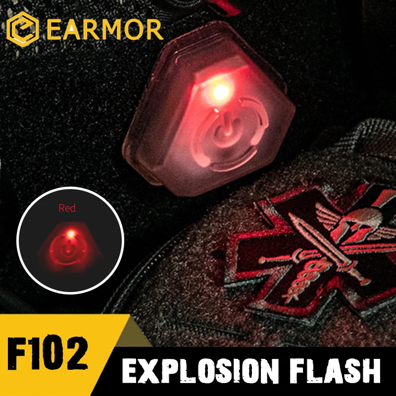 EARMOR F102 Explosion Flash Light Tactical Helmet Survival Beacon Work Distress Marking Function Strobe Marking Light