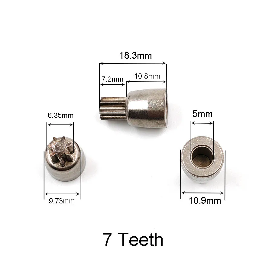 Lithium Wrench Gear 7 Teeth Motor Rotor Solid Pinion 5mm Shaft Hole Electric Drill Repair Parts 7T 0.7M