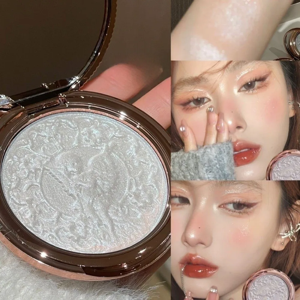 Sparkling Embossed Glitter Highlighter Brightening Lasting Pearlescent Highlighter Waterproof Shimmer Makeup Powder Palette