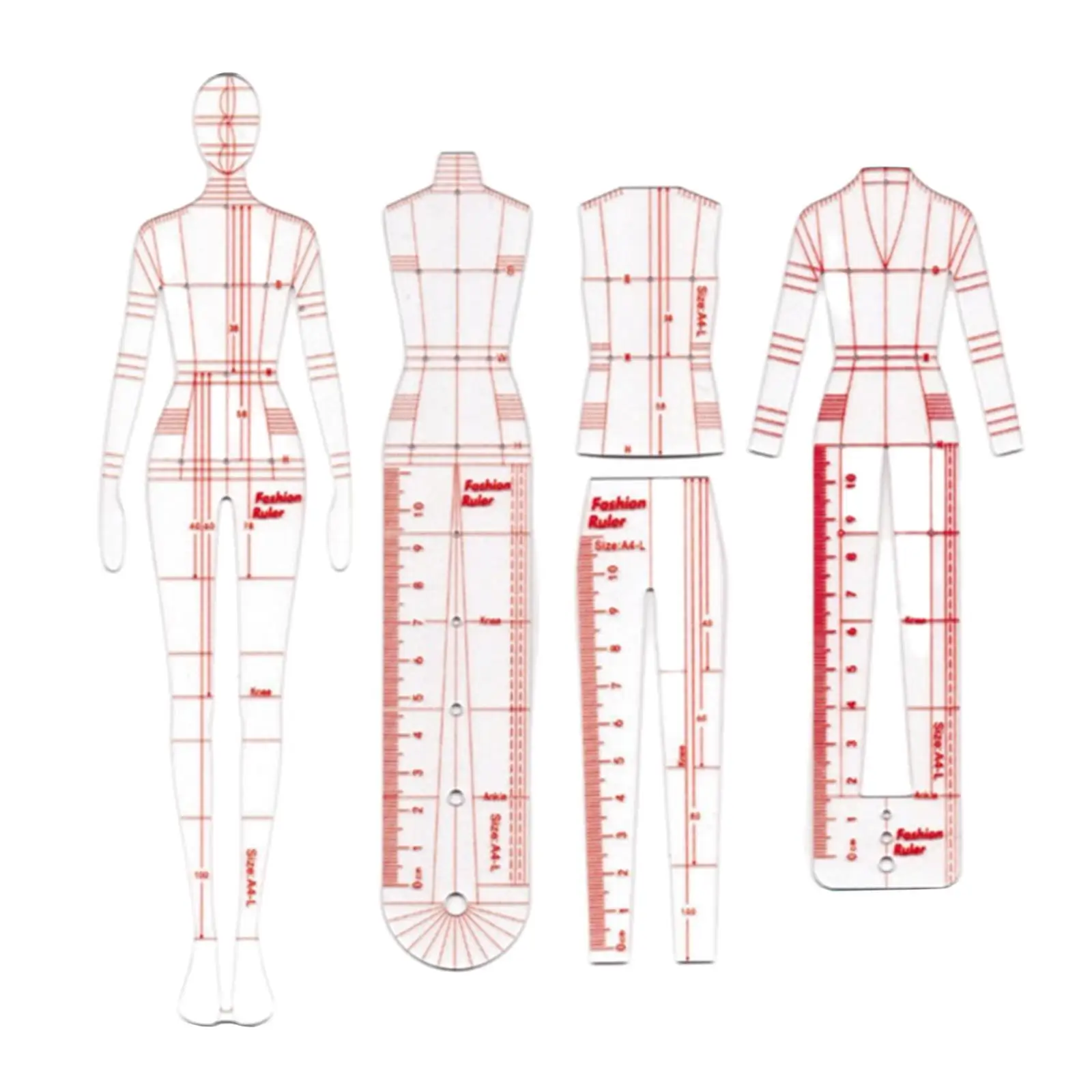 Clothing Design Ruler Set Tailor DIY Drawing Template Multifunctional Measuring Tool for Fashion Design