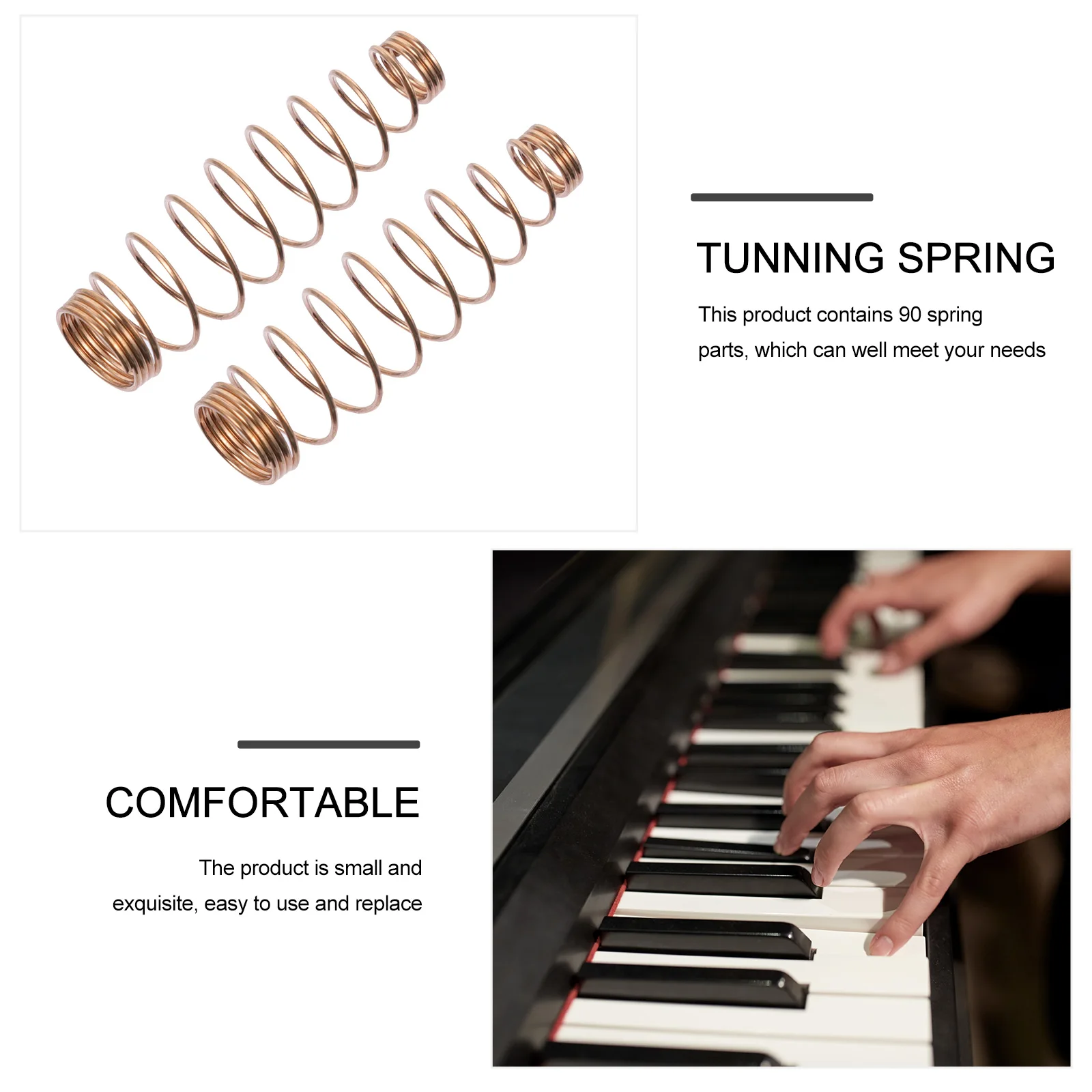 

180 Pcs Piano Tuning Tool Musical Accessories Spring Accessory Tools Golden Tuner Kit
