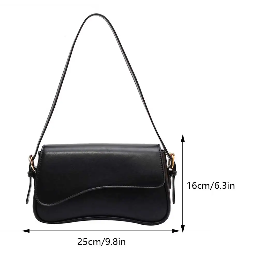 Vintage Shoulder Bag PU Leather Armpit Purses Ladies Solid Color Crossbody Bag Luxury Designer Satchel Casual Handbags for Women