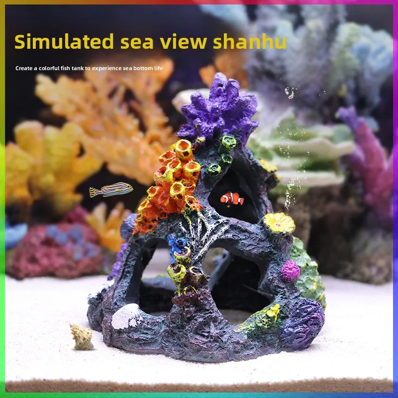 

SYSENCIAGA Colorful Resin Coral Reef Decor,Artificial Rock&Shells-Aquarium Centerpiece Ornament for Freshwater&Saltwater Tanks