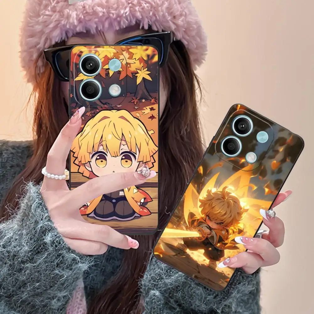 شيطان القاتل Zenitsu الطفل قضية الهاتف ل Xiaomi Redmi ملاحظة 14 13 12 11 A5 3 2 1 برو زائد 4G 5G اللون واقية غطاء جميل