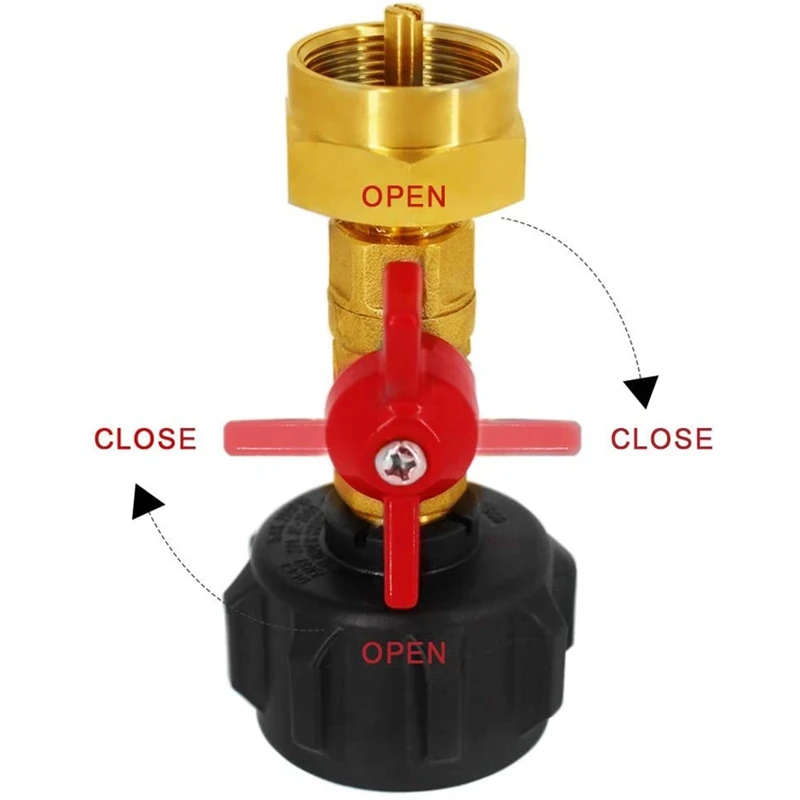 QCC1 Propane Refill Adapter For 1Lb Propane Bottle Tank From 20-40LBS Cylinder With Shut Off On/Off Controller