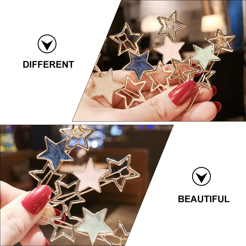 

5pcs Hair Clips Accessories Women'S Star Design Decorative Hairpins For Wedding Party Fringe Hairstyles Fashion Hair Piece