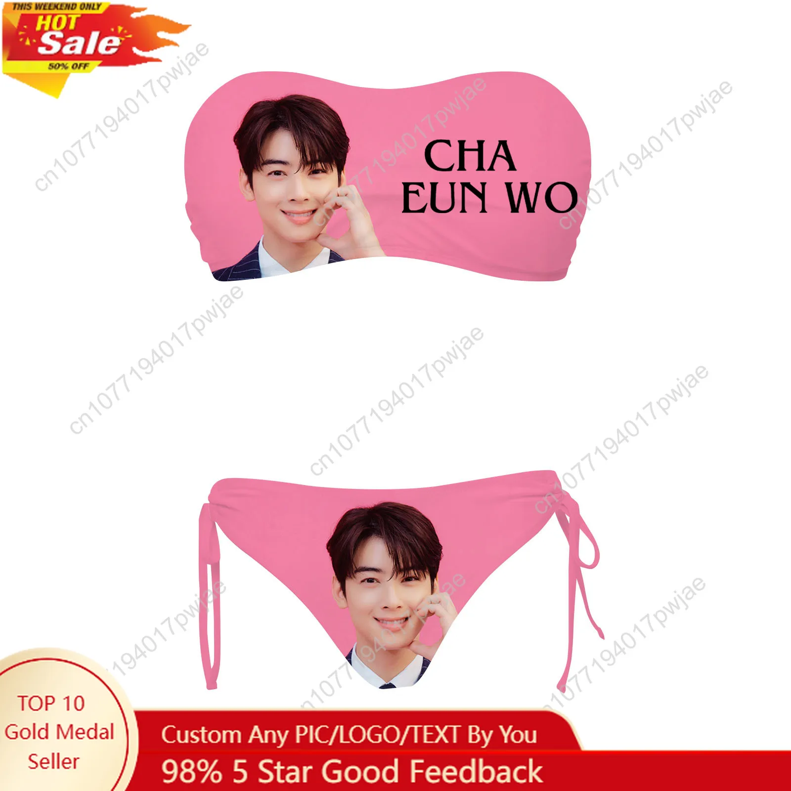 

KPOP Cha EunWoo купальник на заказ женский комплект из двух предметов на шнурке купальные костюмы купальники вечерние у бассейна пляжное бикини пляжная одежда