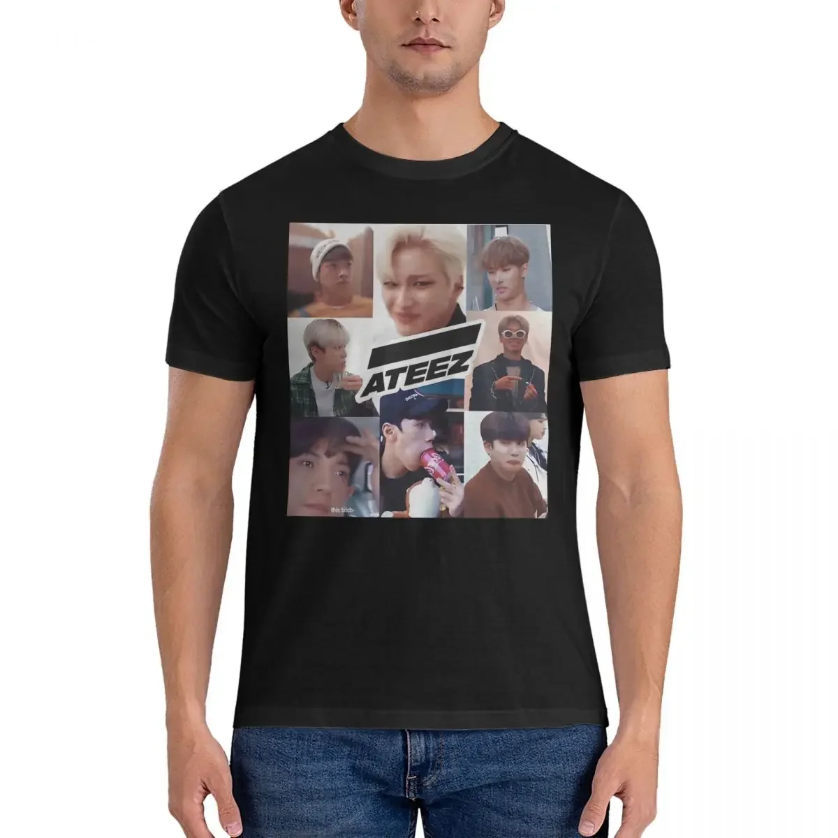 Ateez 100% Cotton Clothing Fashion Short Sleeve O Neck Tees Printed T-Shirts Men Members As Memes T Shirt new in tops & tees2024