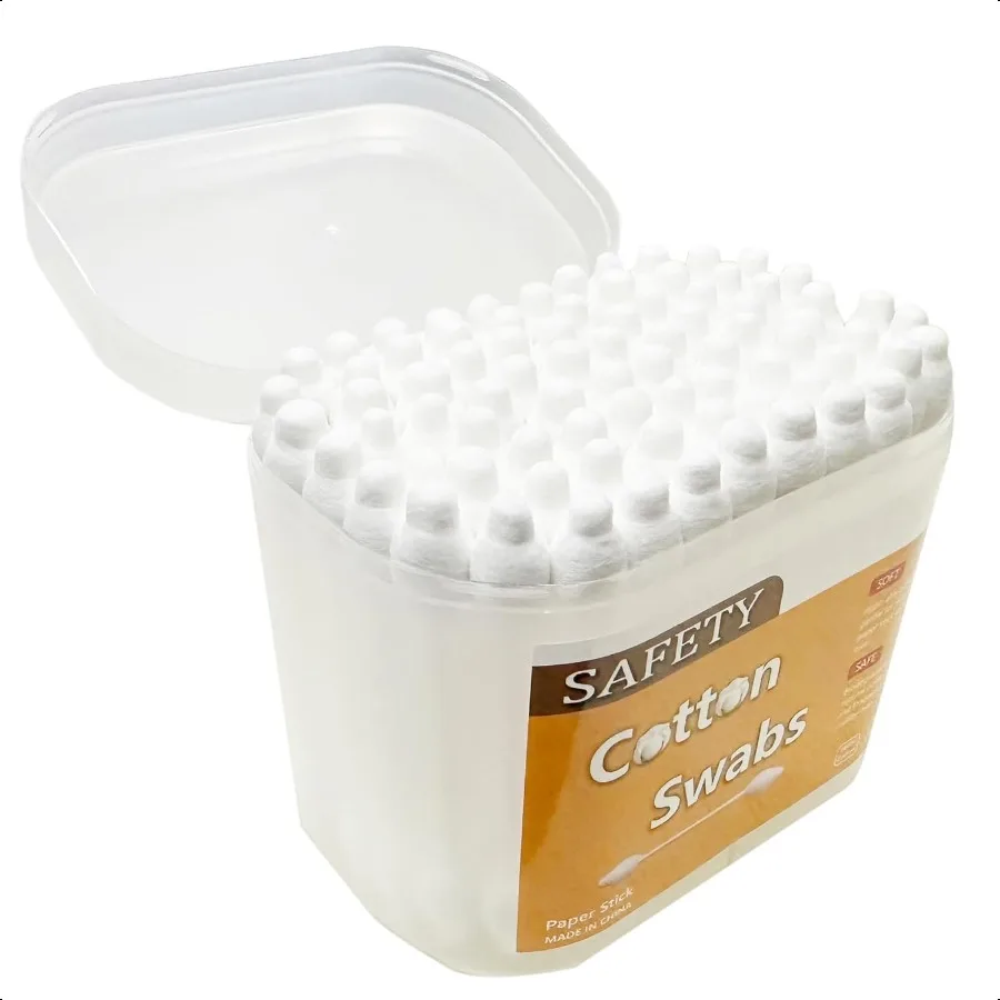 2 Packs 160pcs Safety Cotton Swabs with Large Tip Baby Cotton Buds