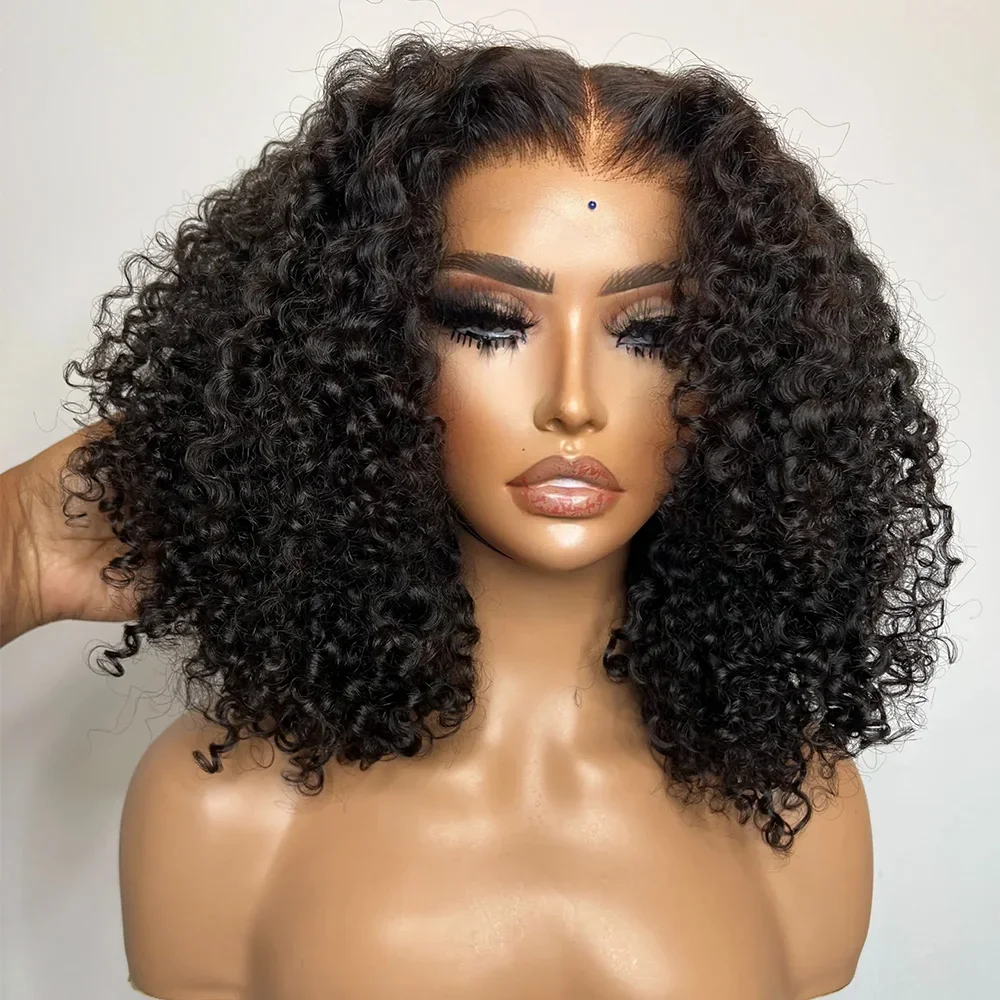 

Water Wave 13x4 180% Culry Lace Front Human Hair Wigs Short Bob HD Transparent ﻿4x4 5x5 Lace Closure Wig For Women Wet And Wavy