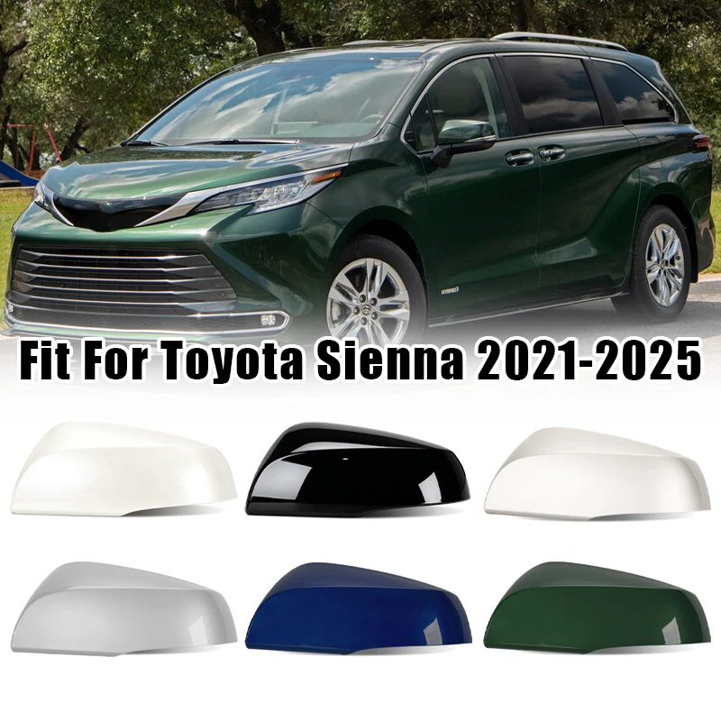 Car Accessories Cover Mirror Rearview Mirror Housing For Toyota Sienna 2021 2022 2023 2024 With light slot Replace Mirror