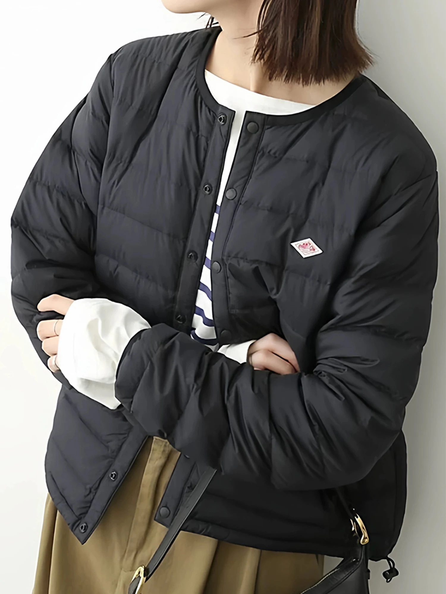 ex Long Sve down Jaet Windproof Warmth Logo Inner ket Japanese Sle Men's Outdoor Wear Breathable Comfortable