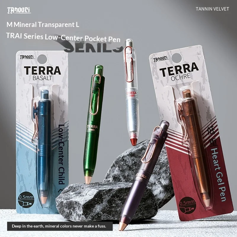 TANOOCI 0.5mm Gel Ink Pen Low Center of Gravity Transparent Body with Al-Mg Alloy Rod Mini Smooth Signature Pen Business Gifts