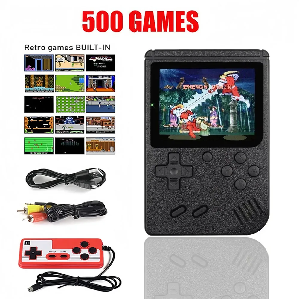 Retro Portable Mini Handheld Video Game Console 8-Bit 3.0 Inch LCD Color Kids Game Player Built-in 500 Games For Kid Xmas Gift