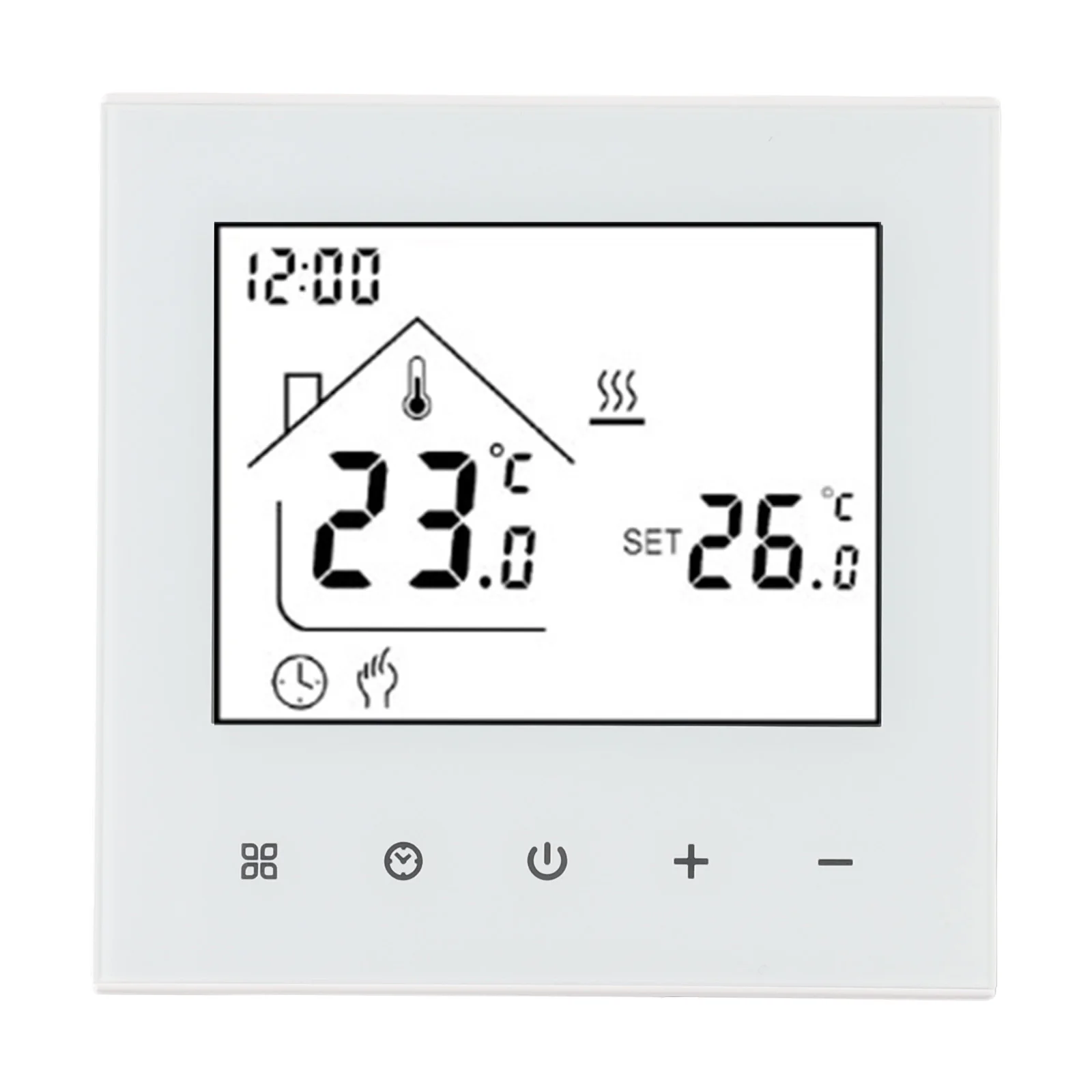86*86mm Electric Thermostat Ambient And Floor Temperature Sensor User-friendly Interface Weekly Programmability