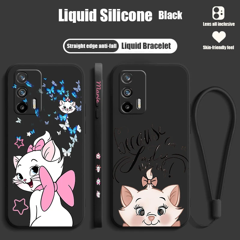 Disney Marie Cat For OPPO Reno 9 8 7 6 5 4 Z SE Pro Plus Lite Lite Liquid Left Rope Silicone Soft Phone Case