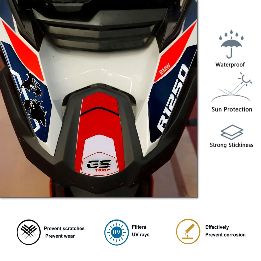 For BMW R1250GS ADV 3D Gel Resin Motorcycle Front Beak Stickers Waterproof Anti-scratch Protector