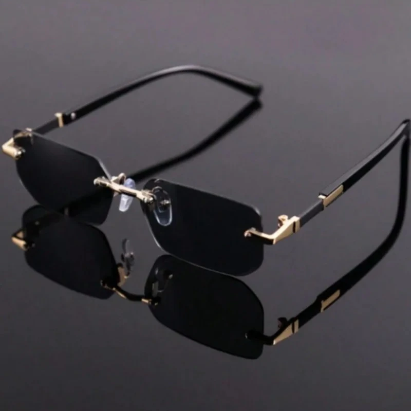 

Rimless Sunglasses Rectangle Fashion Popular Women Men Shades Small Square Sun Glasses for Female Male Summer Traveling Oculos
