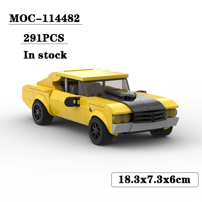 MOC-114482 Retro Small Particle Assembly Block Sports Car Model 291PCS Children's and Boy Birthday Christmas Toy Gift Decoration