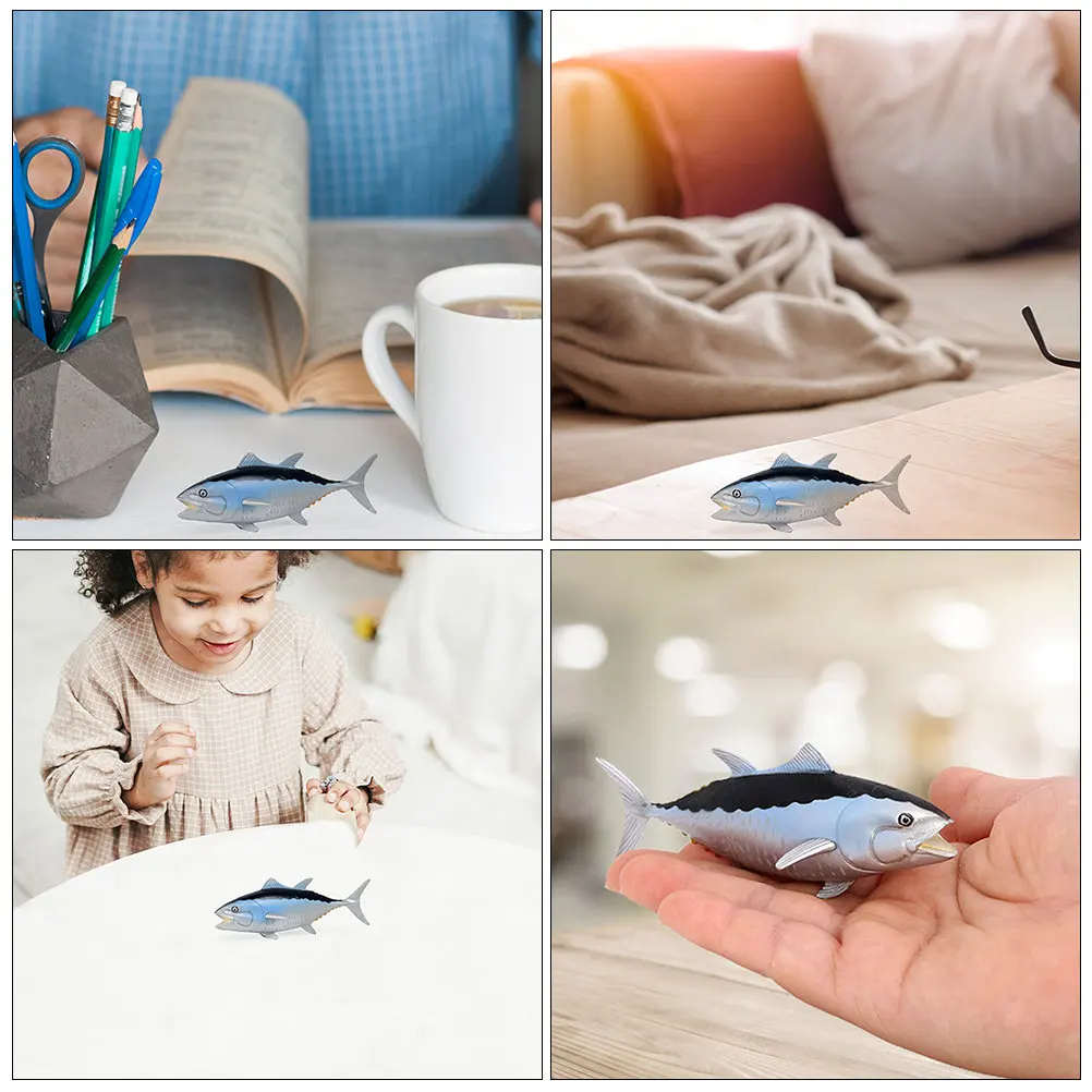 

2Pcs Sea Fish Sculpture Simulation Realistic Fish Statue Decorative Display for Home Desk Kids Color Cognition Decor