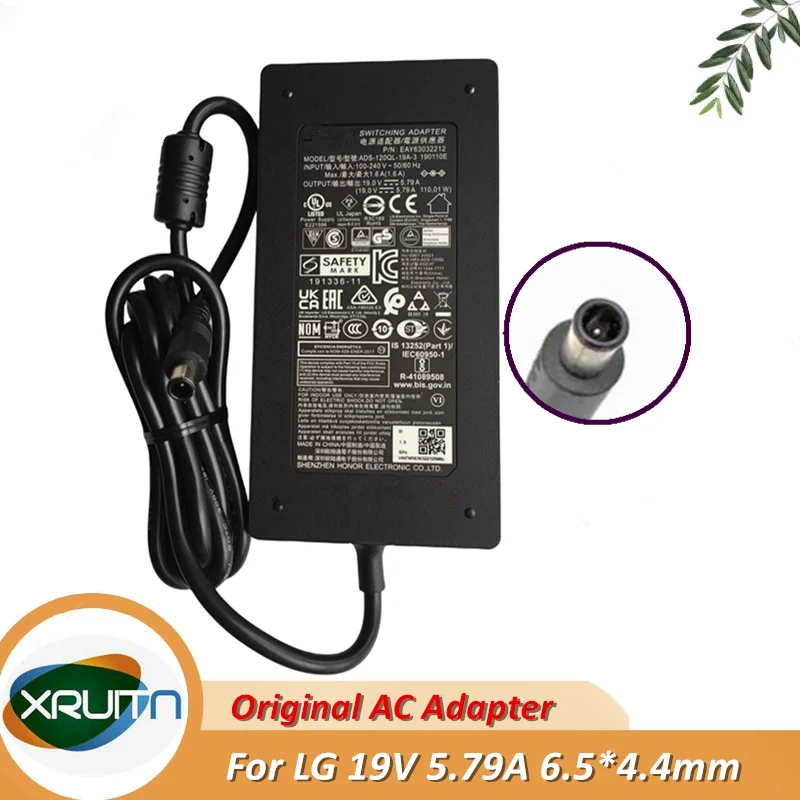 Genuine 19V 5.79A 110W ADS-120QL-19A-3 190110G Switching AC Adapter Charger For LG 27GN950-B LED Power Supply ADS-110CL-19-3 OEM