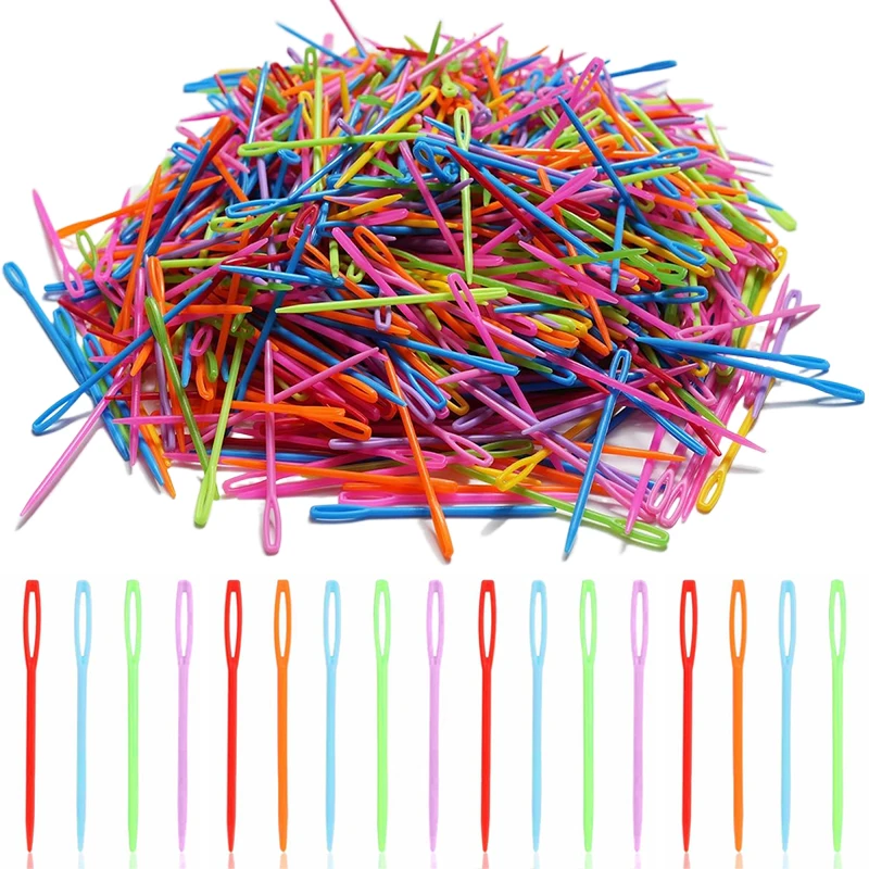 Bulk Set Blunt End Tapestry Needles Plastic Darning Needles with Oversized Eyes for Sweater Repair Handmade Textile Work TMZ