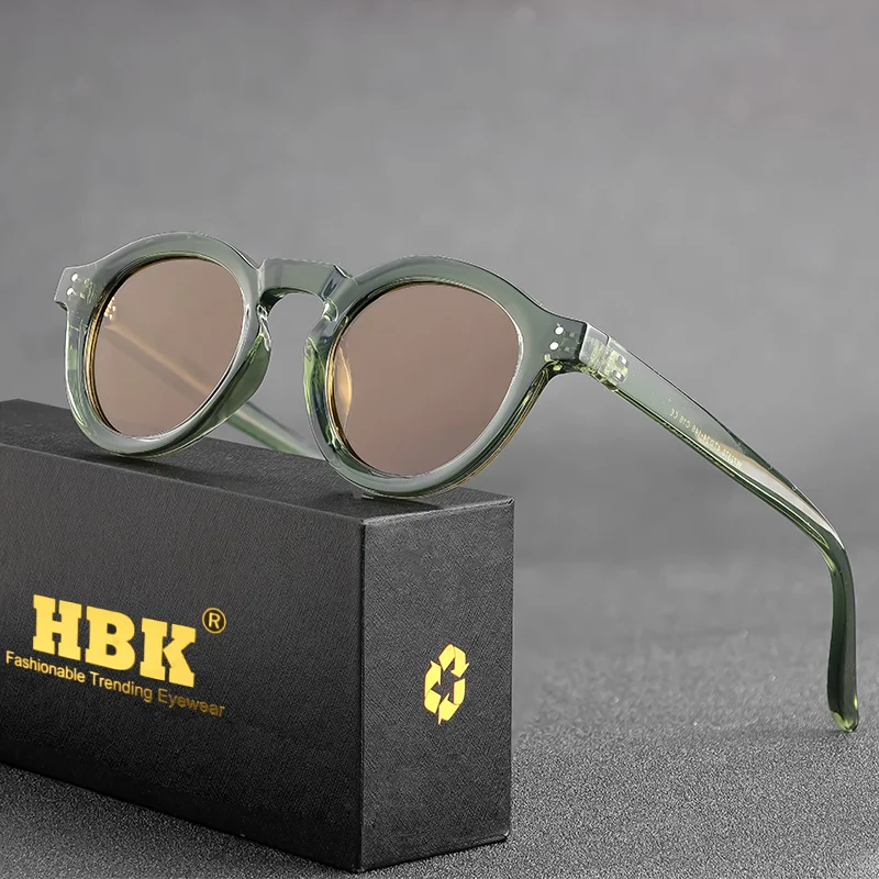HBK Mode Polarisierte Sonnenbrille Männer Retro TR90 Hochwertige TAC Linsen Runde Sonnenbrille Frauen Fahren Angeln Brillen Reisen – Detail 1