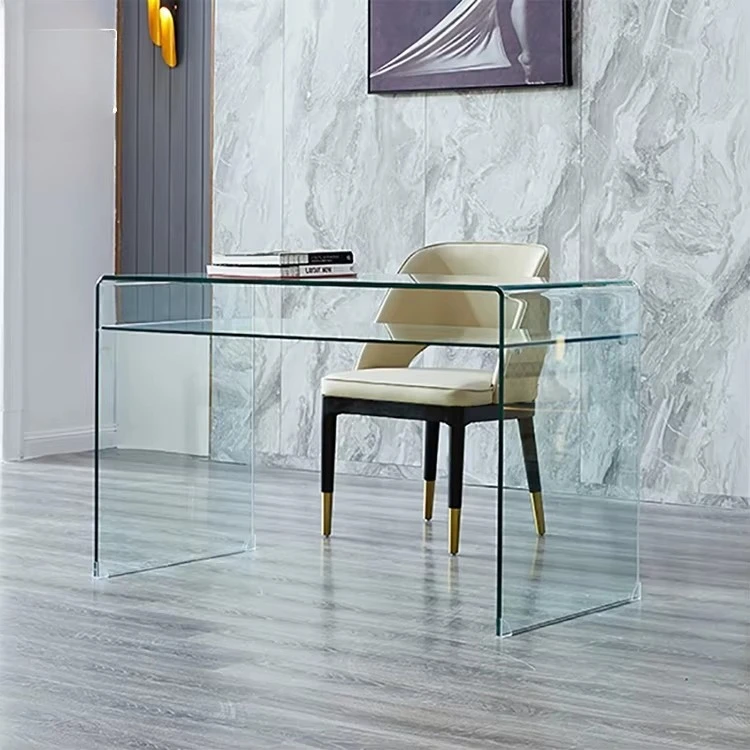 Modern minimalist villa bedroom dresser with storage hotel cheap transparent glass desk furniture
