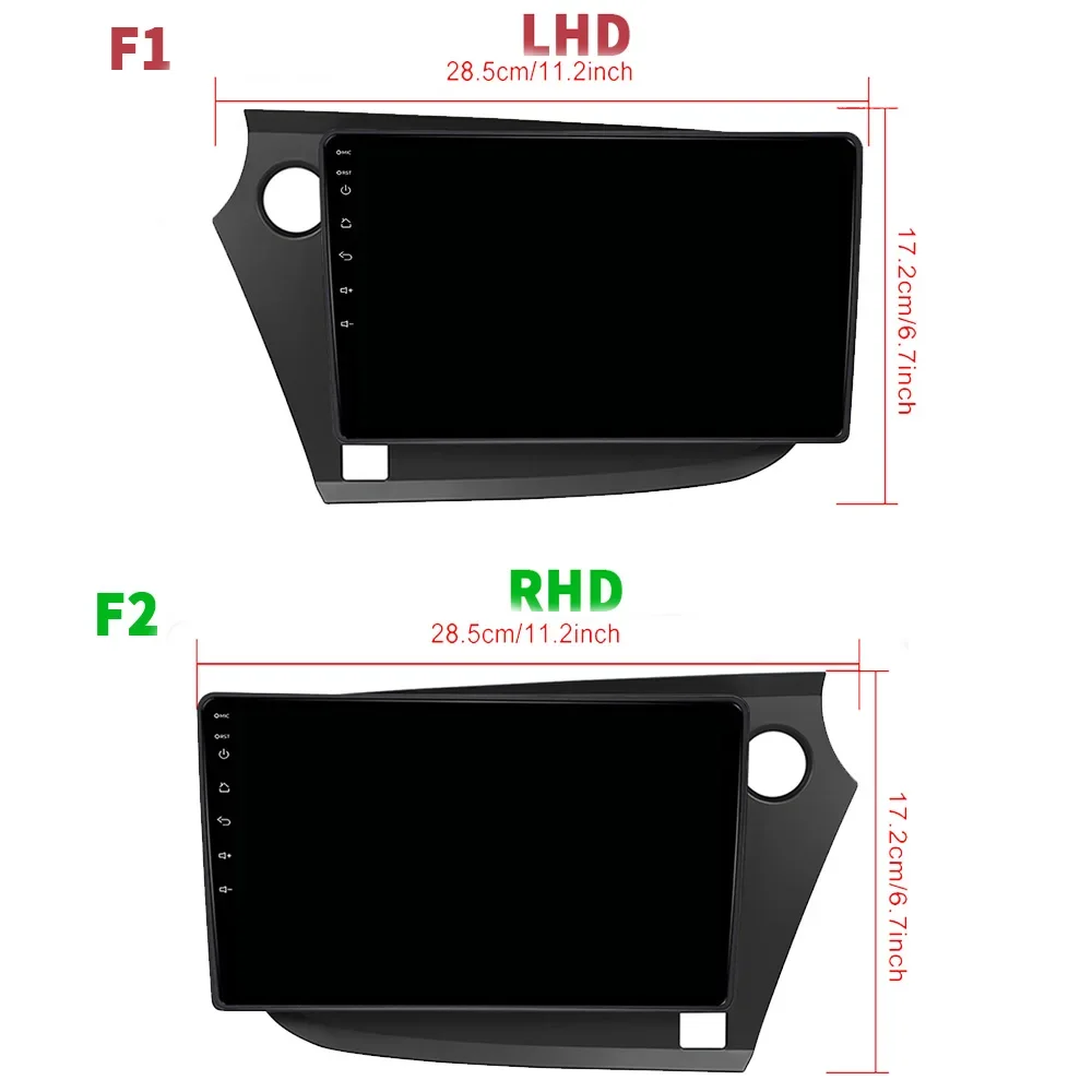 For Honda Insight 2LHD RHD 2009-2014 Android 14 Car Radio Multimedia 4G GPS Navigation Wireless Bluetoot CarPlay Screen Stereo image 4