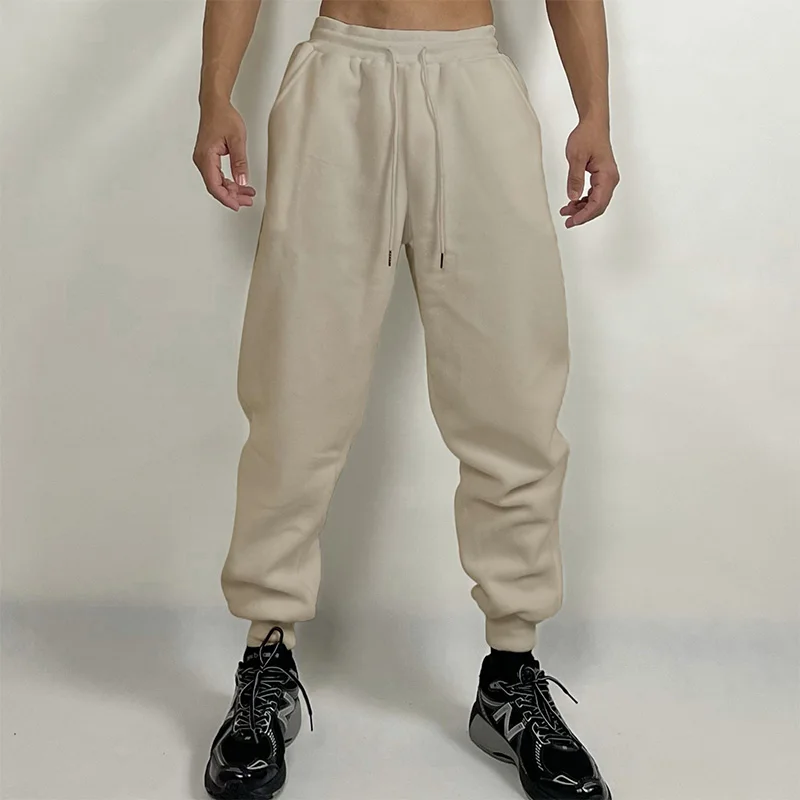 Men\'s pants Fitness corset pants men\'s loose drawstring basketball running training sweatpants plus fleece sports long pants