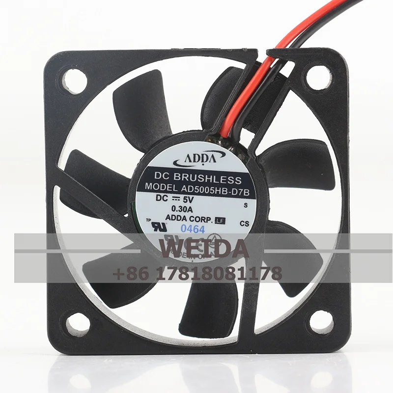 Original ADDA chassis fan AD5005HB-D7B 5015 DC5V 0.30A 5CM four-wire PWM cooling fan 50*50*15MM