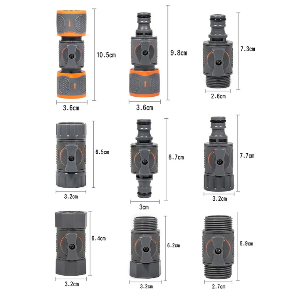 

Регулируемый соединитель садового шланга с регулируемым расходом и запорным клапаном для спринклеров и аксессуаров для мойки высокого давления