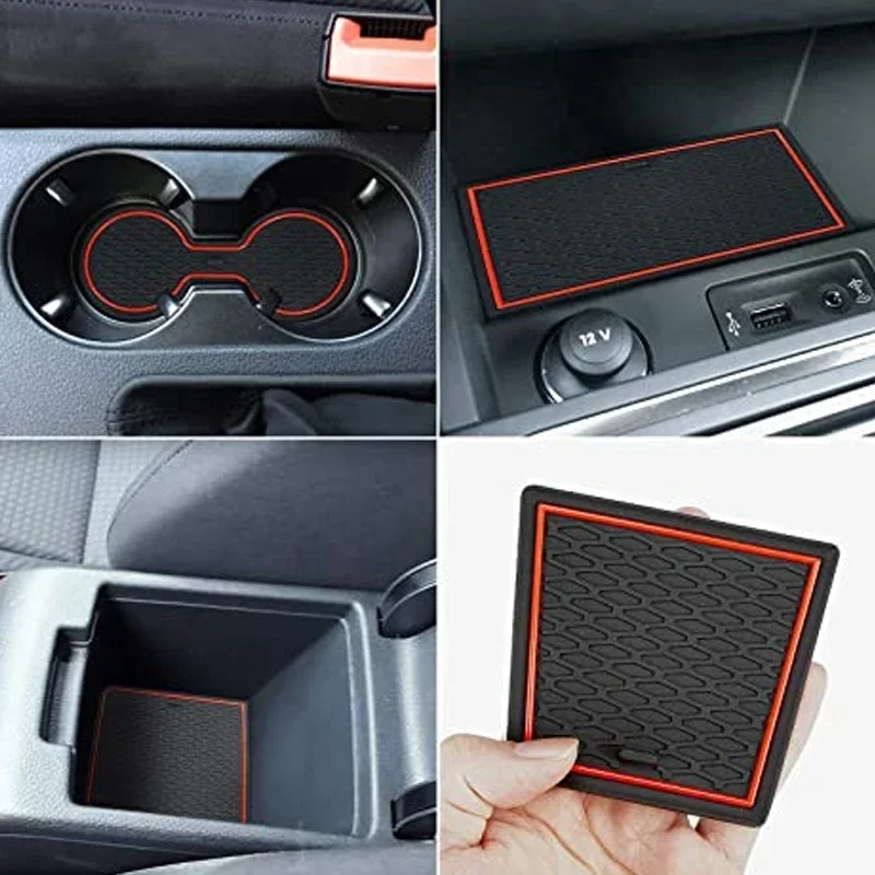 Protector Mats for Volkswagen VW Jetta A6 MK6 Accessories 2012~2018 Cup Cushion Holder Console Liners Dust Mat Pads Car Interior