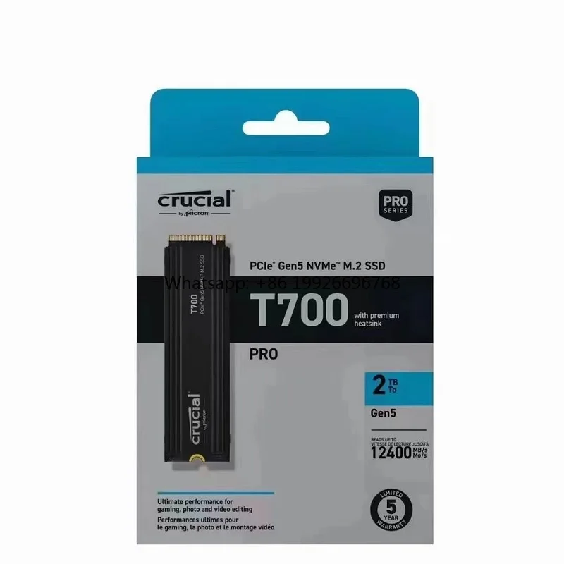 

100% оригинальный новый SSD Crucial T700 1 ТБ 2 ТБ 4 ТБ M.2 PCIE5.0 \ CT2000T700SSD3 \ CT1000T700SSD3 \ CT1000T700SSD5 \ CT2000T700SSD5 производит