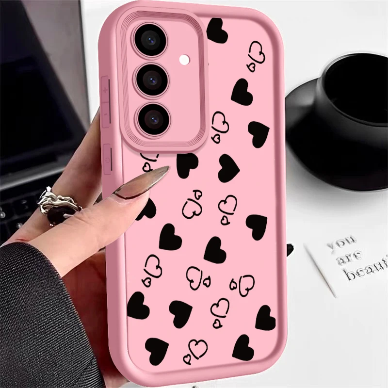 Simple Love Phone Case Suitable Samsung S24 S23 S22 Ultra Plus S21 A55 A54 A53 A52 A35 A25 A15 A14 5G Fashionable Soft Cover