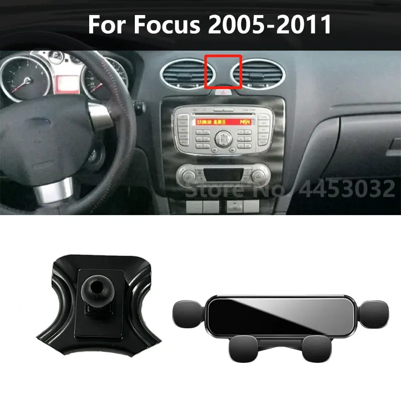 Car Mobile Phone Holder For Ford Focus 2005-2022 Gravity Navigation Bracket Mute Not Block Air Vent Mounts Accessories