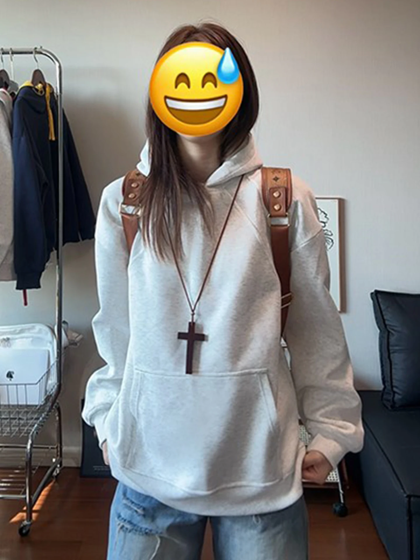 American Sle sweat à capuche lourd hommes printemps Cleanfit superposition col dur Sweat Jaet décontracté coupe ample longue Sve