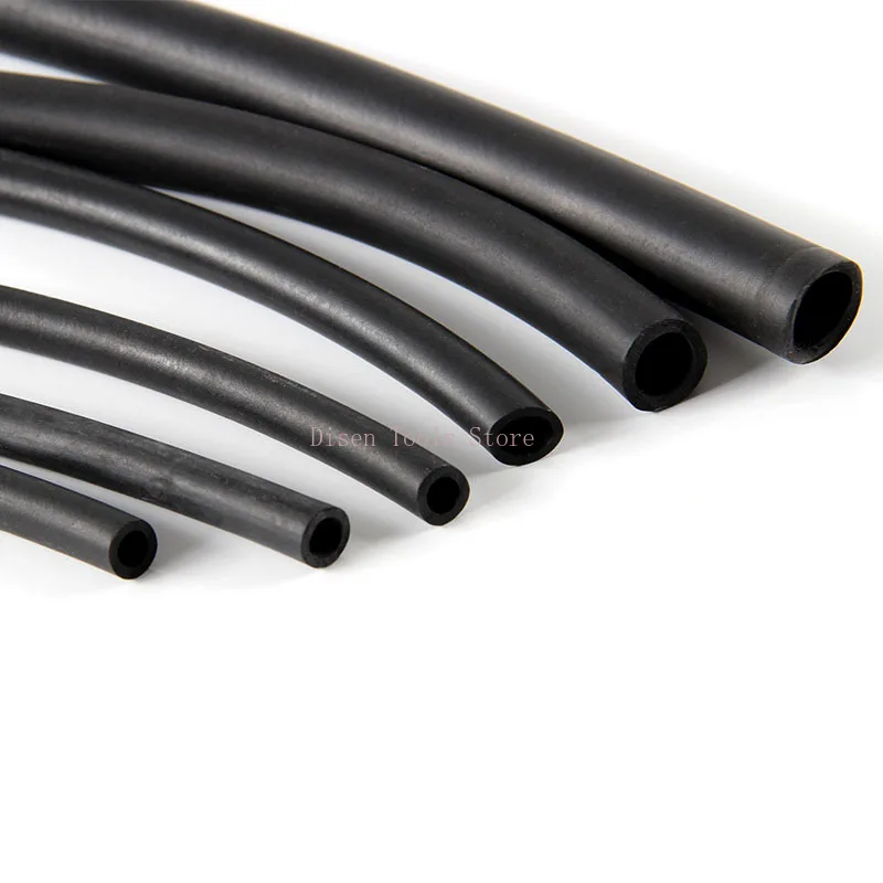 Black Fluorine Rubber Hose FKM Pipe Diesel Oil Hose Higth Temperature Resistance Fluororubber Tubing ID 2-16mm