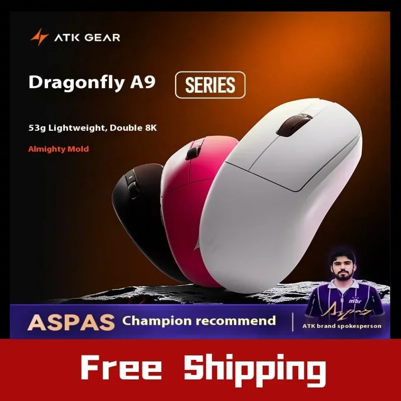 

Новая беспроводная игровая мышь ATK A9 Ultra SE/A9 Plus/A9 Pro Tri Mode 8K 53g Легкая игровая мышь для киберспорта ПК Пользовательский аксессуар