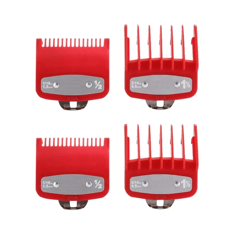 4Pcs For Wahl Hair Clipper Guide Comb Set Standard Guards Attached Trimmer Style Parts