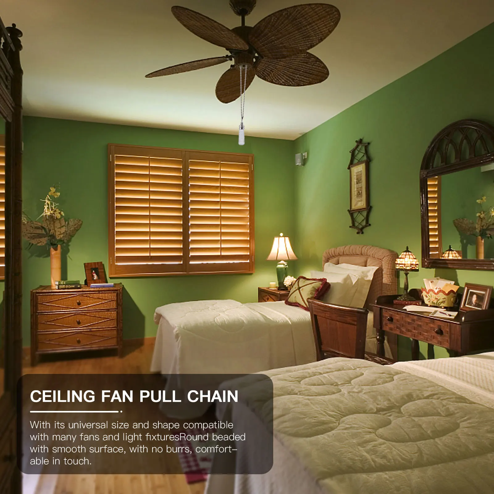 2 قطعة مروحة السقف الديكور كريستال سلسلة سحب النمط الأوروبي سلسلة خفيفة جميلة معلقة قلادة نسيج جيد غرامة #4