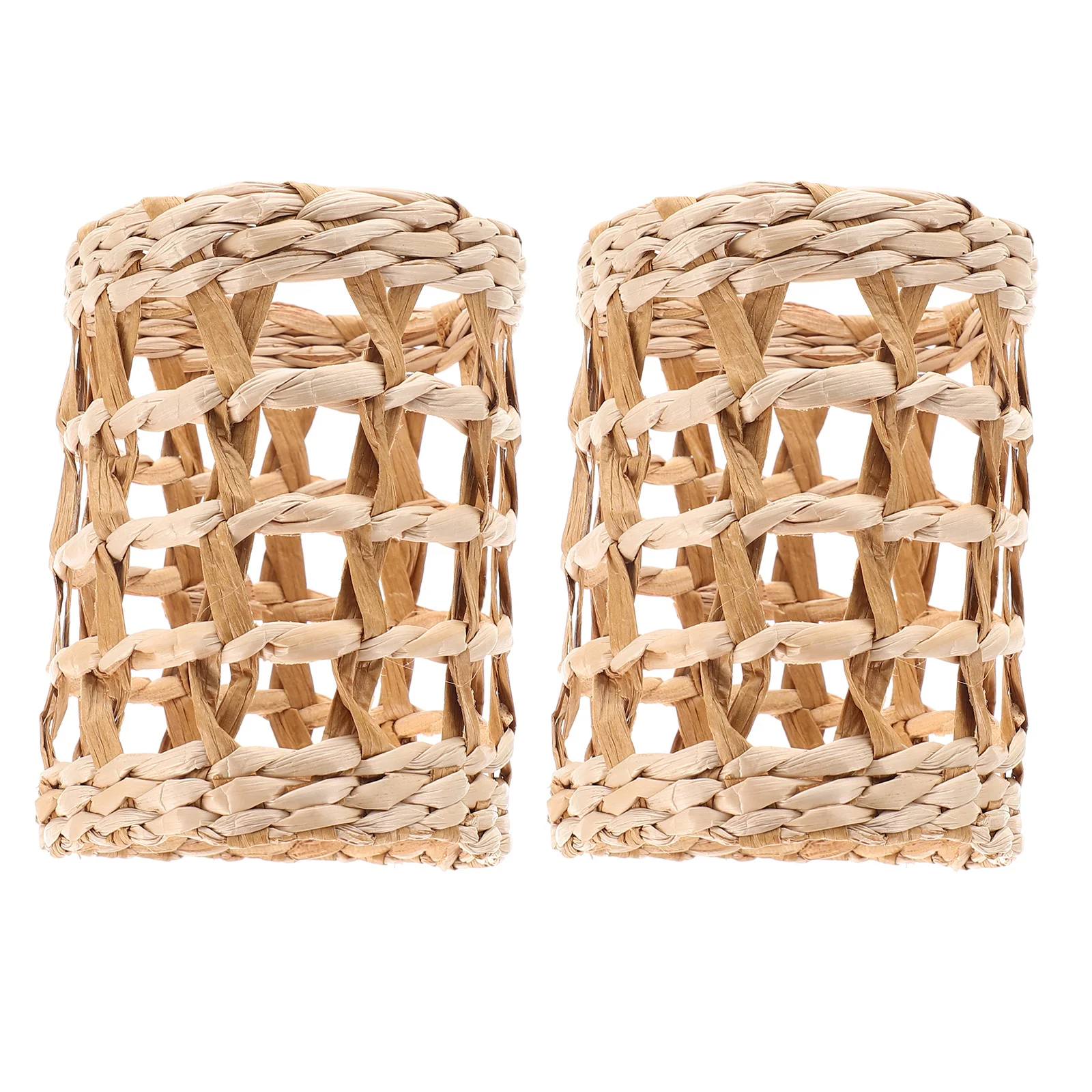 

2Pcs Straw Cup Holders Woven Protective Sleeves Heat Resistant Glass Cup Covers Non-Slip Drink Accessories