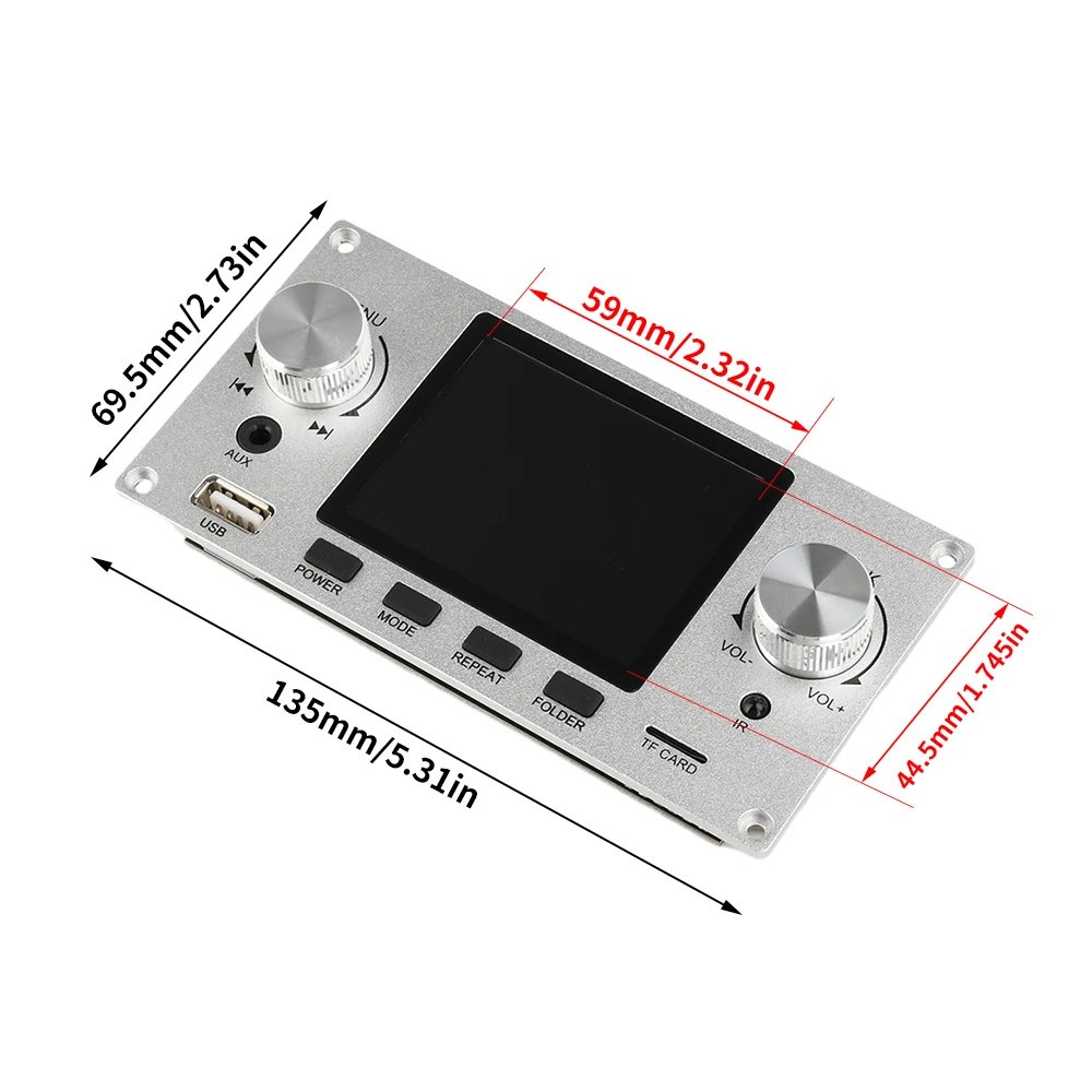 2.8 Inch TFT Color Screen Lossless Audio Decoding Board Module Amplifier Audio Player DC 4.5-5.0V Car FM Radio Module