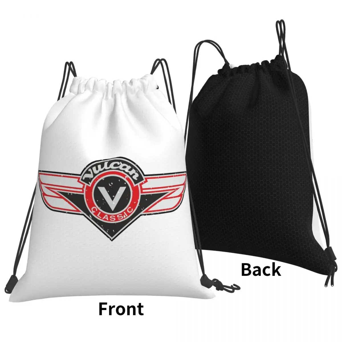 Vulcan VN Motorcycle Classic Logo Worn Backpacks Portable Drawstring Bags Shoes Bag Book Bags for Man Woman School